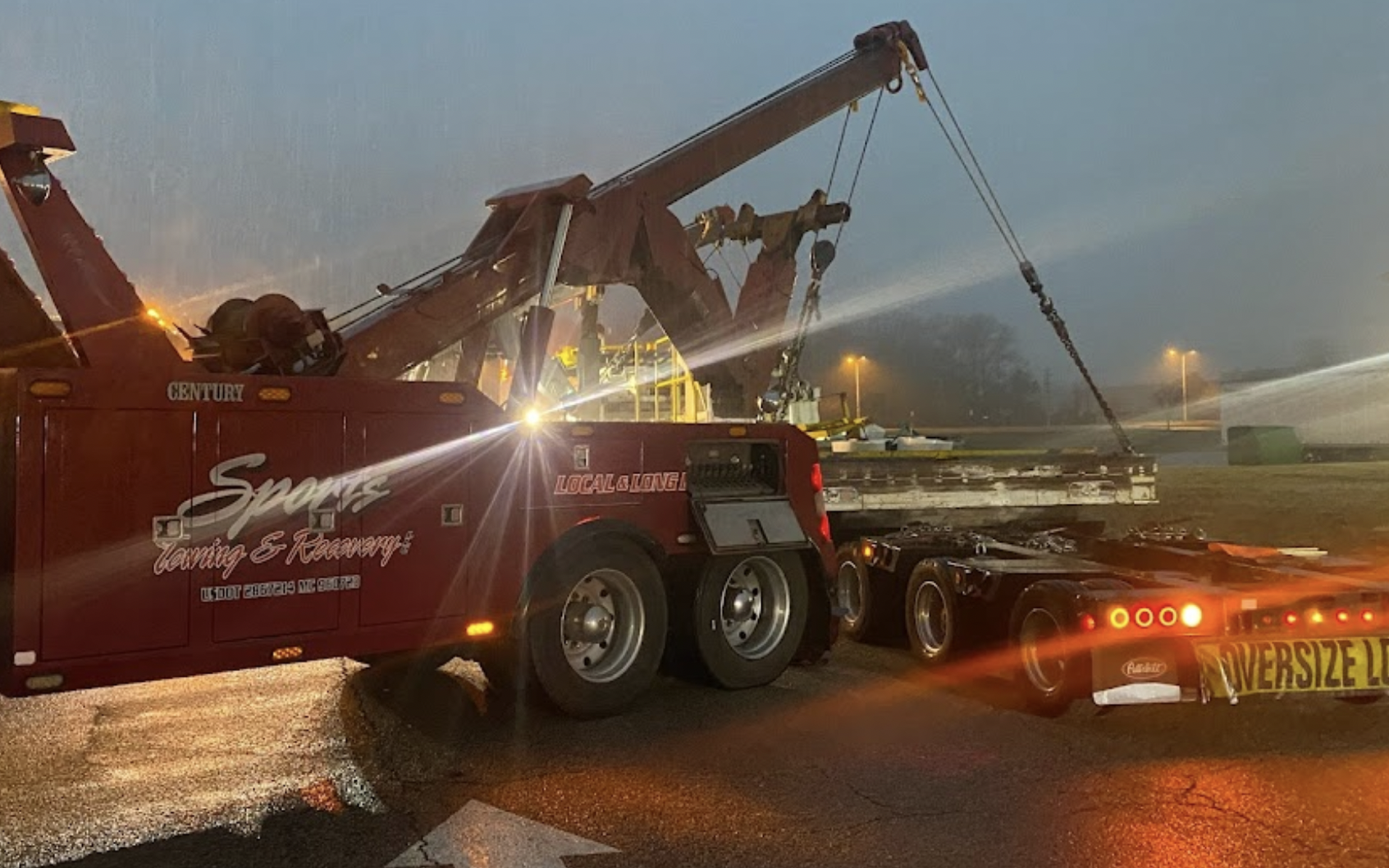 Sports Towing Recovery on a rainy night